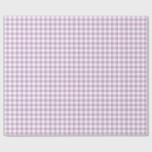 Lila Paarse en witte pastel gingham Cadeaupapier (Vlak)