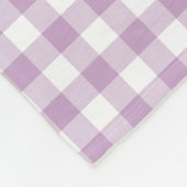 Lila Paarse en Witte Pastel Gingham Cheques Fleece Deken (Hoek)