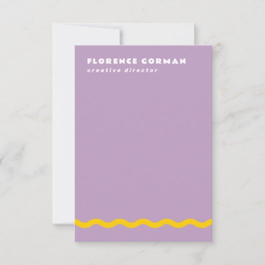 Lila Paarse en Zonnige Gele Wavy Lijst Persoonlijk Bedankkaart (Voorkant)