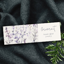 Lila Paarse Floral Oorbel Stud Hoop Houder Mini Visitekaartje