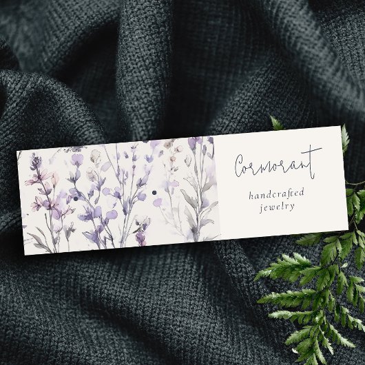 Lila Paarse Floral Oorbel Stud Hoop Houder Mini Visitekaartje