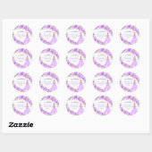 Lila Paarse Floral Quinceanera Ronde Stickers (Vel)