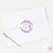 Lila Paarse Floral Quinceanera Ronde Stickers (Envelop)