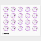 Lila Paarse Floral Quinceanera Ronde Stickers (Vel)