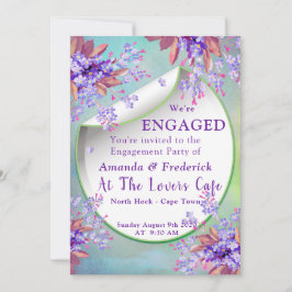 Lila Paarse Forget-me-nots Verloving Kaart