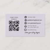 Lila Paarse foto makelaar QR-code Visitekaartje (Achterkant)