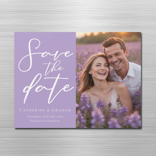 Lila Paarse foto Sla de datum magneet Kaart op