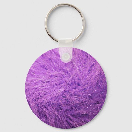 Lila Paarse Fur Sleutelhanger (Voorkant)