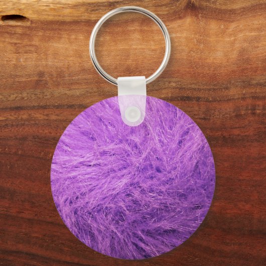 Lila Paarse Fur Sleutelhanger (Voorkant)