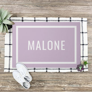 Lila Paarse Gepersonaliseerde Familienaam Doormat Deurmat