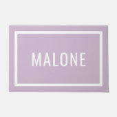 Lila Paarse Gepersonaliseerde Familienaam Doormat Deurmat (Voorkant)