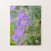 Lila Paarse Geranium Wildflower Botanische Foto Legpuzzel (Verticaal)