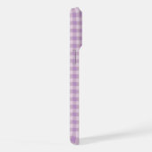 Lila Paarse Gingham Monogram Leraar Custom Moeder iPhone Hoesje (Rechterkant)
