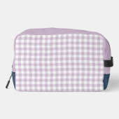 Lila Paarse Gingham Monogram Toilettasje (Achterkant)