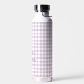 Lila Paarse Gingham Strik Monogram Waterfles (Links)