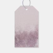 Lila paarse glitter elegant verjaardag brunch chic cadeaulabel (Achterkant)