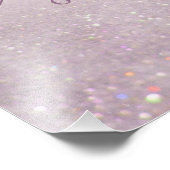 Lila paarse glitter elegant verjaardag brunch chic foto afdruk (Hoek)