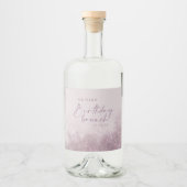 Lila paarse glitter elegant verjaardag brunch chic likeurfles etiket (Voorkant)