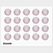 Lila paarse glitter elegant verjaardag brunch chic ronde sticker (Vel)