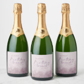 Lila paarse glitter elegant verjaardag brunch chic sparkling wijnetiket (Flessen)