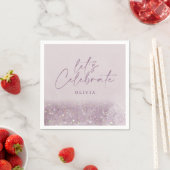 Lila paarse glitter elegant verjaardag mooi servet (Insitu)