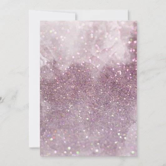 Lila paarse glitter elegant verjaardag uniek kaart (Achterkant)