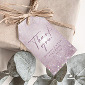 Lila paarse glitter elegant verjaardagsfeest decor cadeaulabel