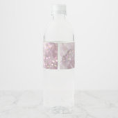 Lila paarse glitter elegant verjaardagsfeestje waterfles etiket (Achterkant)