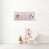 Lila paarse glitter elegant verjaardagsfoto Banner (Insitu)