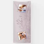 Lila paarse glitter elegant verjaardagsfoto Banner (Verticaal)