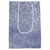 Lila Paarse glitter Glitz glans Medium Cadeauzakje (Achterkant)