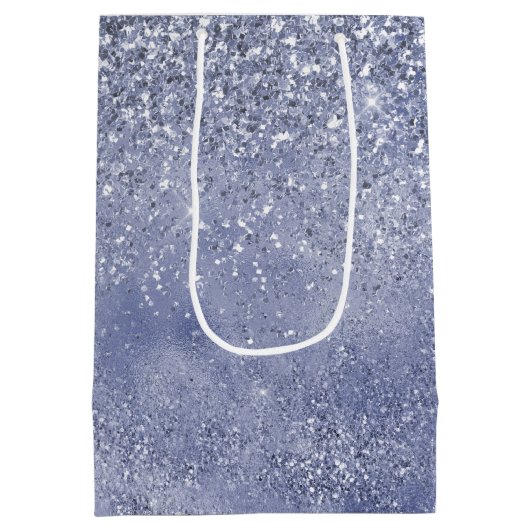 Lila Paarse glitter Glitz glans Medium Cadeauzakje (Achterkant)