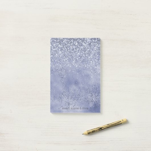 Lila Paarse glitter Glitz glans Post-it® Notes (Op bureau)