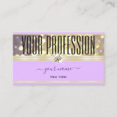  Lila Paarse Glitter Stars Diamonds Visitekaartje (Voorkant)