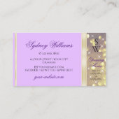  Lila Paarse Glitter Stars Initialen Visitekaartje (Achterkant)