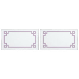 Lila Paarse Grieks sleutel grens King Size Kussensloop