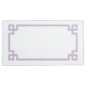 Lila Paarse Grieks sleutel grens King Size Kussensloop (Voorkant-Rechts)