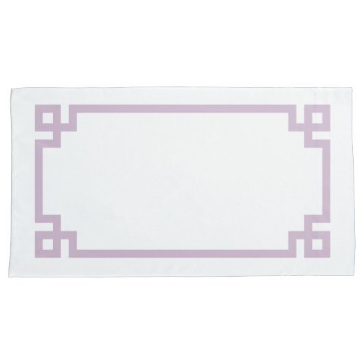 Lila Paarse Grieks sleutel grens King Size Kussensloop (Voorkant-Rechts)