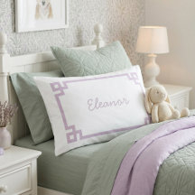 Lila Paarse Griekse Sleutel Monogram Standaard