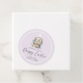 Lila Paarse Happy Easter Bunny Bedankjes Labels (In situ)