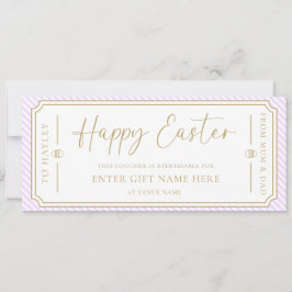 Lila Paarse Happy Easter Gift Voucher Kaart