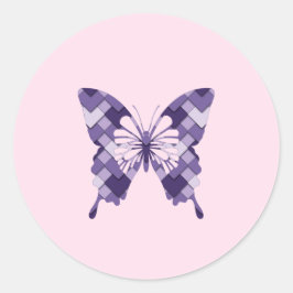 Lila Paarse Harlekijnvlinder Ronde Sticker