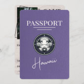 Lila Paarse Hawaii Passport Bewaar de datum Save The Date (Voorkant / Achterkant)