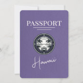 Lila Paarse Hawaii Passport Bewaar de datum Save The Date (Voorkant)