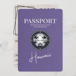 Lila Paarse Hawaii Passport Bewaar de datum Save The Date