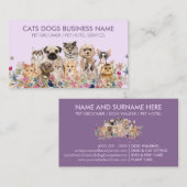 Lila Paarse honden en kattenbloemen Visitekaartje (Voorkant / Achterkant)