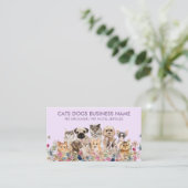 Lila Paarse honden en kattenbloemen Visitekaartje (Staand voorkant)