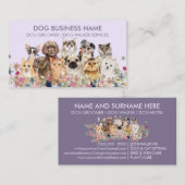 Lila Paarse honden Katten Visitekaartje (Voorkant / Achterkant)