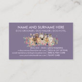 Lila Paarse honden Katten Visitekaartje (Achterkant)