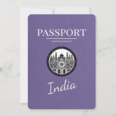 Lila Paarse India Paspoort Bewaar de datum Save The Date (Voorkant)